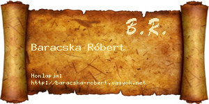 Baracska Róbert névjegykártya