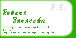 robert baracska business card